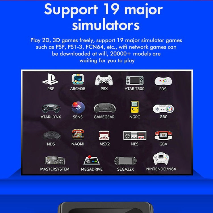 GD10 64G Built-In 30000+ Games Dual System Set-Top Box 3D Home 4K HD TV Game Console Box EU Plug(Black) by ANBERNIC