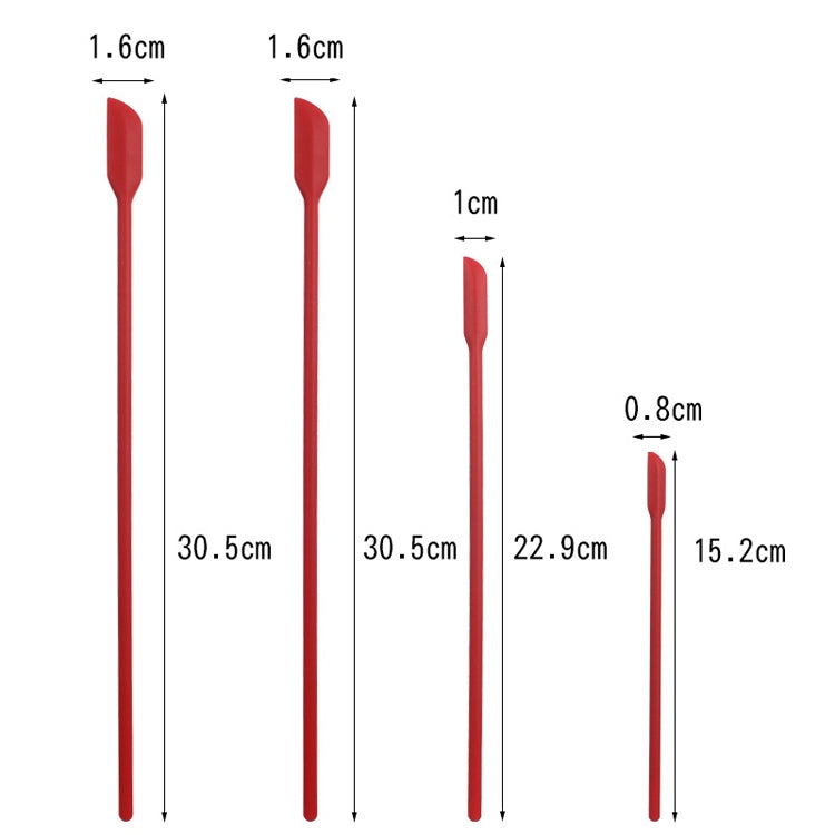 4 in 1 Silicone Mini-Pointed Scraper Lengthening Cosmetic Bottle Scraper Jam Spatula Set(Colorful) by bashfashion