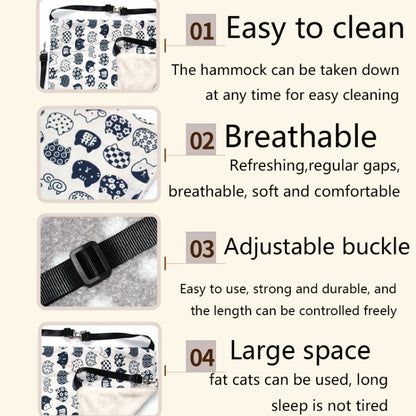 PE-160 Canvas Hanging Cat Cage Hammock Adjustable Length Swing Pet Nest, Size: M(Yellow Geometry) by bashfashion