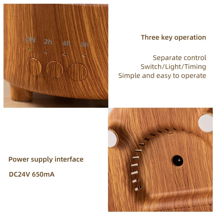 V50 Desktop Colorful Night Light Humidifier Wood Grain Water Drop Aroma Diffuser, Spec: EU Plug(White) by bashfashion