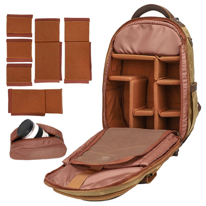 K813 Retro SLR Camera Bag Canvas Shoulder Computer Camera Bag(Soil Yellow) by bashfashion