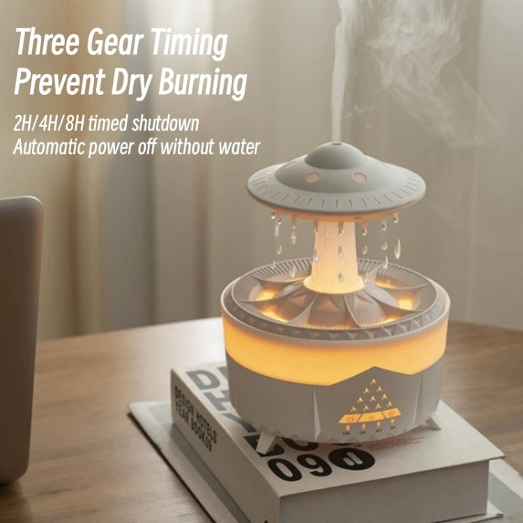 UFO Water Drop Aromatherapy Humidifier Desktop Remote Control Diffuser, Plug: UK Plug(White) by bashfashion