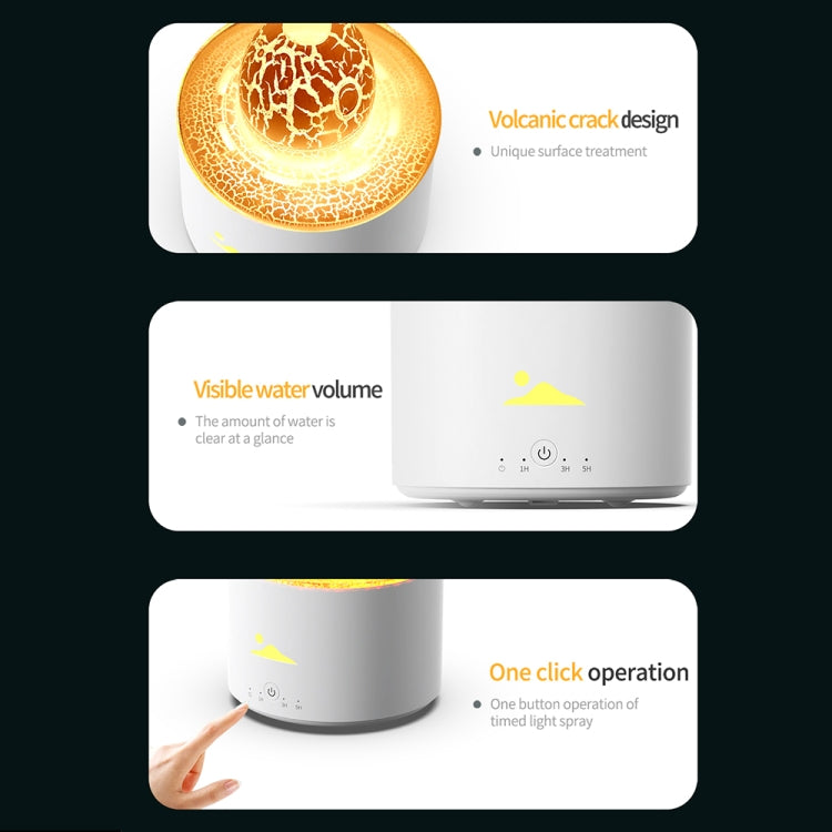 HX-130 Colorful Night Light Planet Desktop Flame Aromatherapy Humidifier, Spec: US Plug(White) by bashfashion