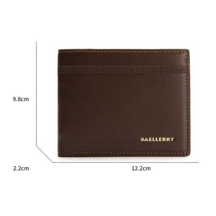 Baellerry Men Short Wallet Multi-card Lychee Pattern Business Wallet(Black) by Baellerry