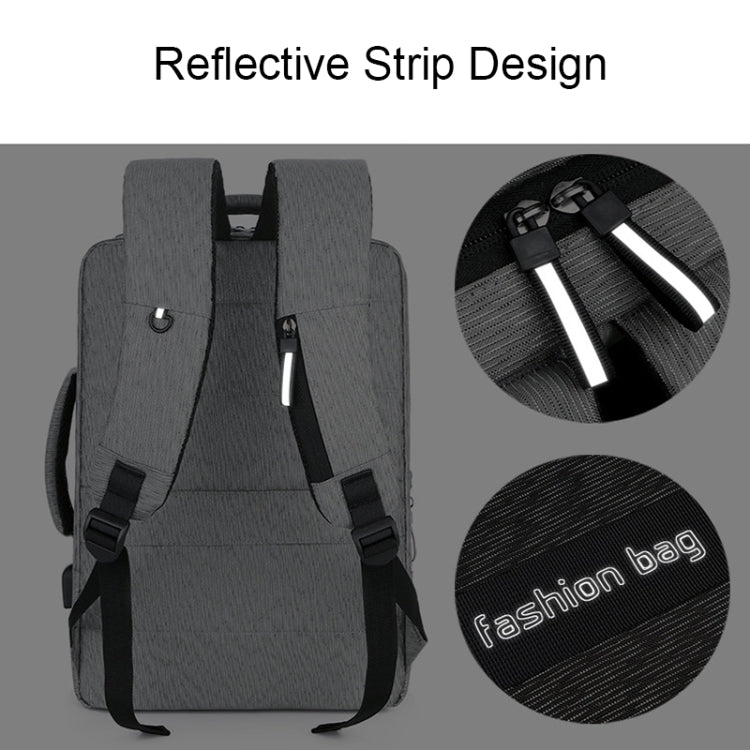 140 Large-capacity Business Commuter Laptop Backpack with USB Charging Interface(Grey) by bashfashion