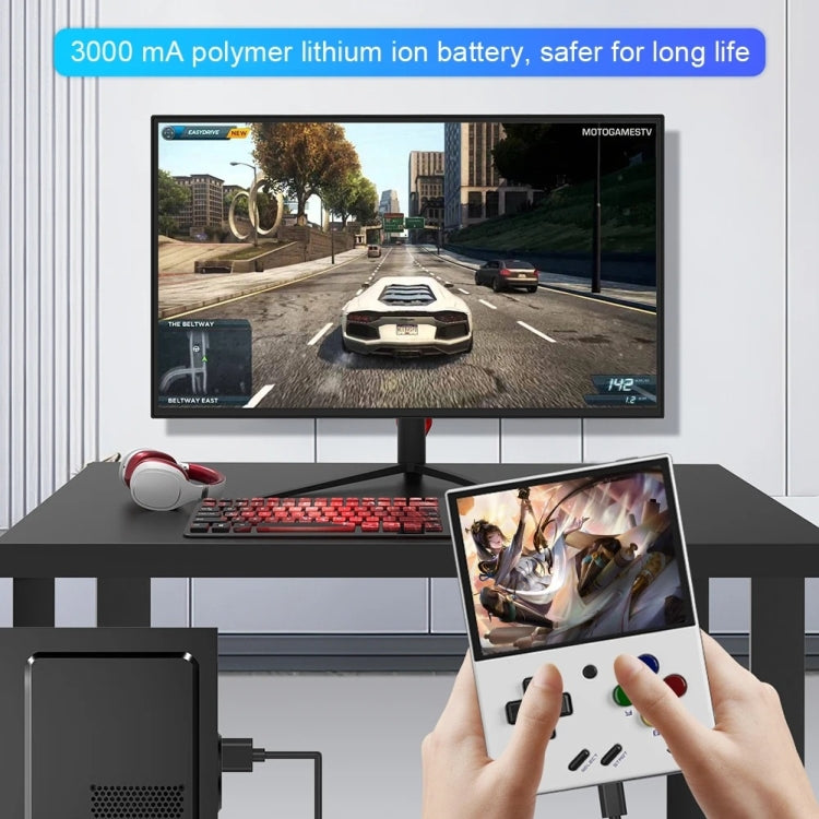 Miyoo Mini Plus 3.5 Inch IPS Screen Retro Handheld Game Console 32GB 9K Games(Transparent Black) by bashfashion