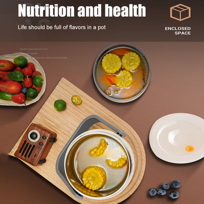 2.0L 304 Food Grade Insulated Lunch Box Electric Thermostat Lunch Bucket, CN Plug, Color: Temperature Display Beige Power Cord by bashfashion