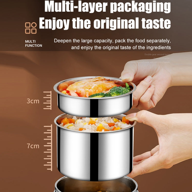 2.0L 304 Food Grade Insulated Lunch Box Electric Thermostat Lunch Bucket, CN Plug, Color: Temperature Display Beige Power Cord by bashfashion
