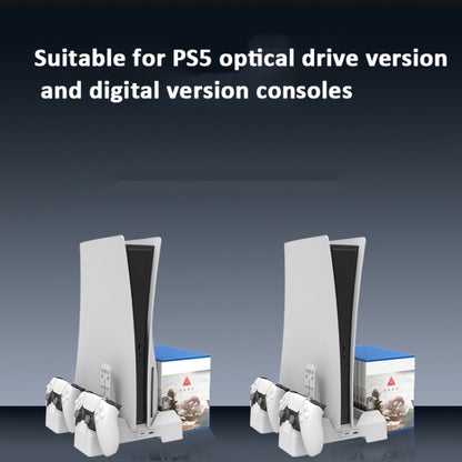 For PS5 iplay Dual-seat Charging and Cooling Base Bracket Storage Rack(White) by iplay