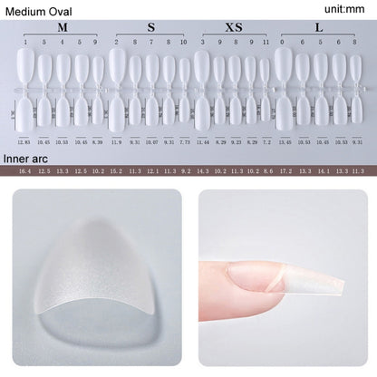 10pairs Of 100pcs/Box Frosted False Nails Artificial Tip, Shape: Medium Oval M by bashfashion