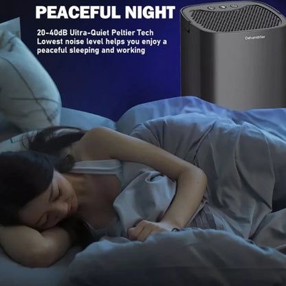 1L 36W Air Dehumidifier for Home Damp Drying Clothes with 7 colors Light EU Plug(Black) by bashfashion