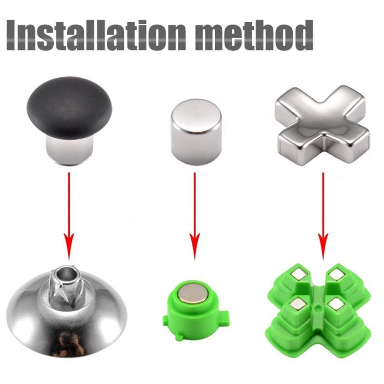 For PS4 20pcs /Set Gamepad Metal Buttons Mushroom Head Magnetic Base Cross Keys Accessory Set by bashfashion