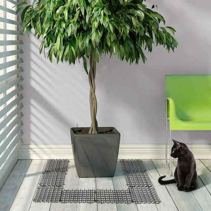 12pcs / Box Anti-Cats Barbed Spike Net Mat Sofas Gate Garden Cats Repellent Tool, Style: With 4 Screws(Black) by bashfashion