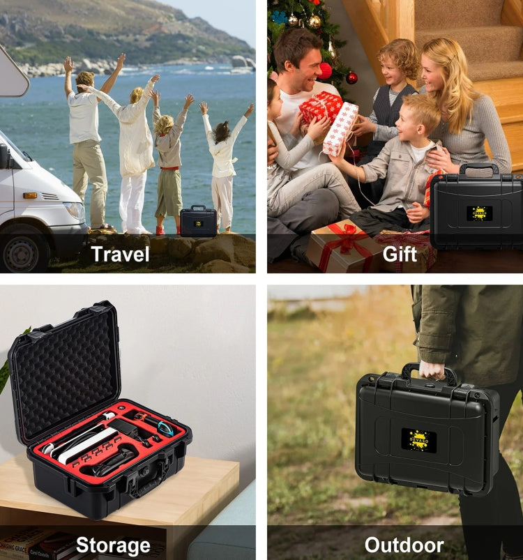 DEVASO For Switch / OLED IP67 Waterproof Storage Case Hardshell Bag, Color: Black White+Shoulder Strap by DEVASO