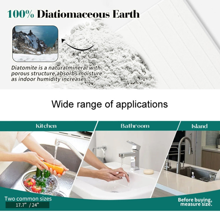 Faucet Sink Drying Mat Diatomaceous Earth Stone Splashproof Absorbent Sink Drainage Mat, Color: K05 White(40x10cm) by bashfashion
