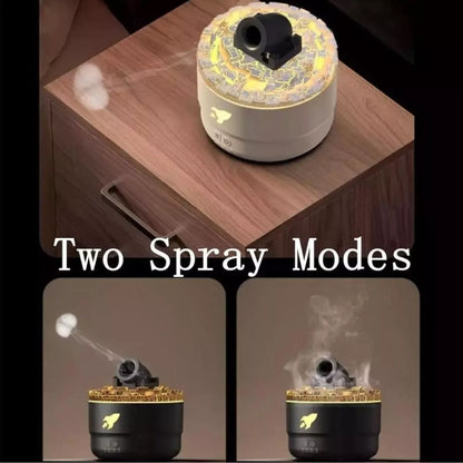 Turret Shape Aromatherapy Humidifier With 3-speed Timer 7-color Atmosphere Light USB Plug White by bashfashion