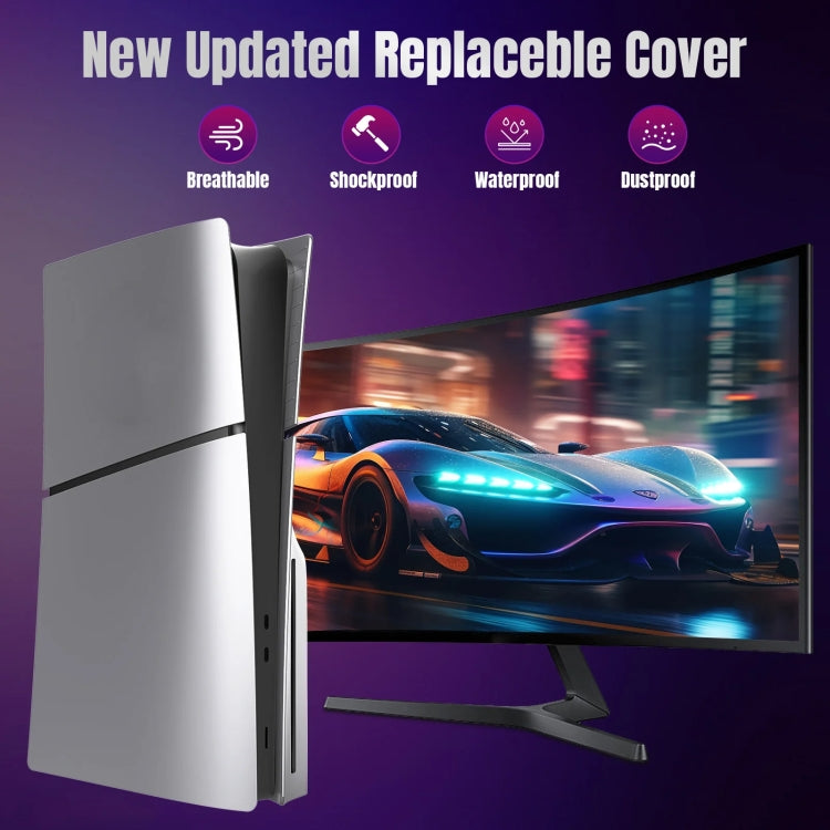 For PS5 Slim Replacement Faceplate Shell Detachable Protective Case, Model: Digital Edition Gray by bashfashion