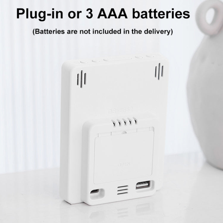 Multifunctional Temperature / Humidity Display Electronic Alarm Clock, Color: Rose Red White by bashfashion