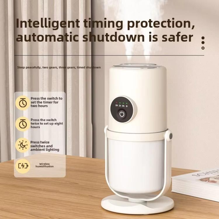 Desktop Dual Port Humidifier Portable Mini Air Purifier With Nightlight, Color: White by bashfashion