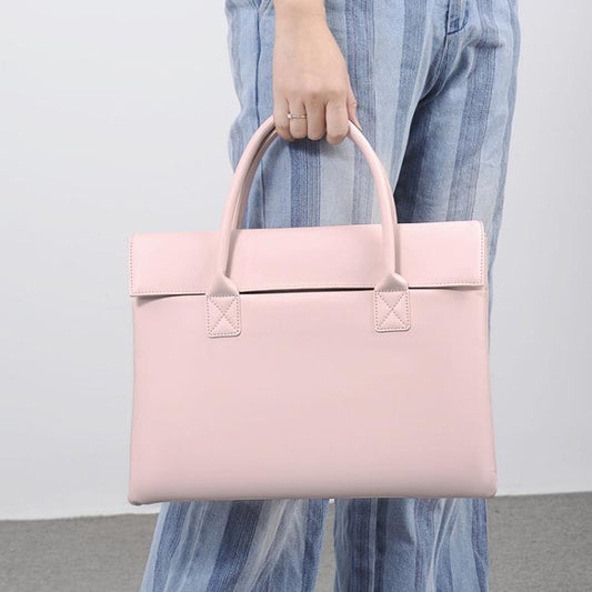 14 inch Laptop Bag Lightweight Laptop Bag Business Simple Handheld Briefcase(Black) by bashfashion