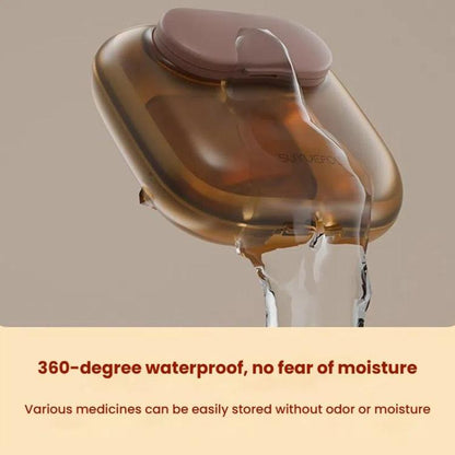 Portable Pill Box Dispenser Sealed Large Capacity Seven Days a Week Medication Organizer, Color: 4 Grids White by bashfashion