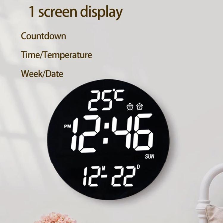 11.6-Inch White Light Wall Clock With Remote Control Multi-Functional Alarm Clock White+Cloth by bashfashion