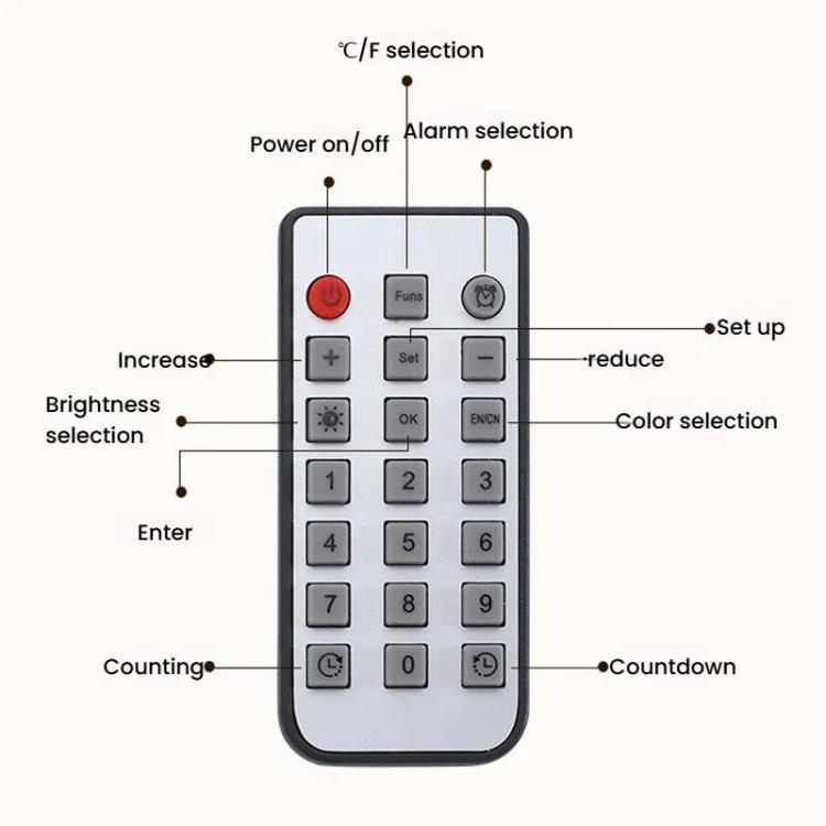 11.6-Inch White Light Wall Clock With Remote Control Multi-Functional Alarm Clock Bamboo+Cloth by bashfashion