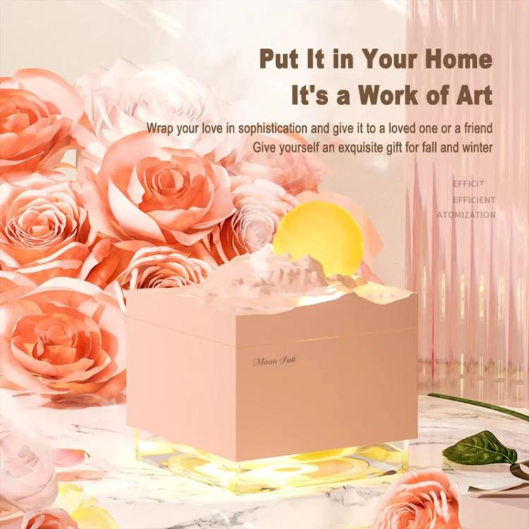 Moonfall Humidifier Aroma Diffuser Large Fog With Night Light Desktop Ornament(Black) by bashfashion