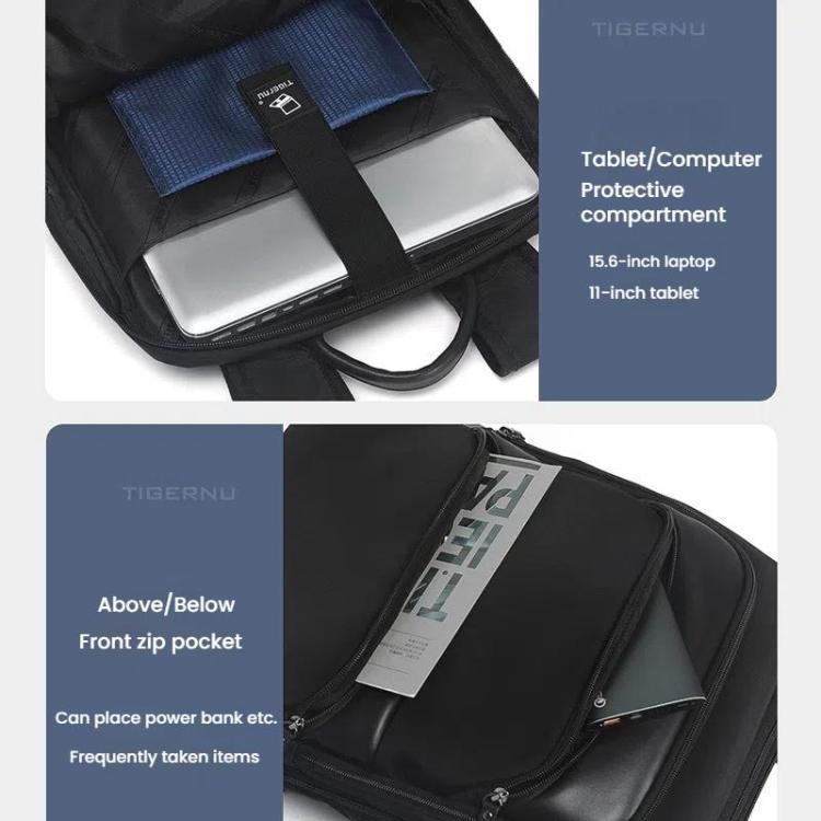 Tigernu T-B9121 17 Inch Men Expandable Waterproof Lightweight Laptop Backpack With Floating Zipper by Tigernu