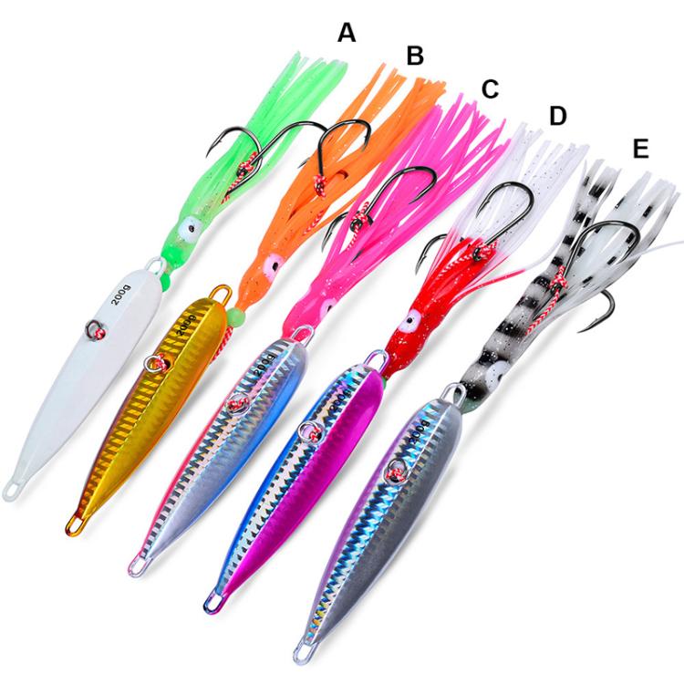 120G PROBEROS LF159 Luminous Bearded Squid Hook Slow Cranking Road Runner Iron Plate Bionic False Bait(C) by PROBEROS