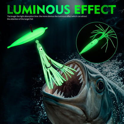 80G PROBEROS LF159 Luminous Bearded Squid Hook Slow Cranking Road Runner Iron Plate Bionic False Bait(E) by PROBEROS