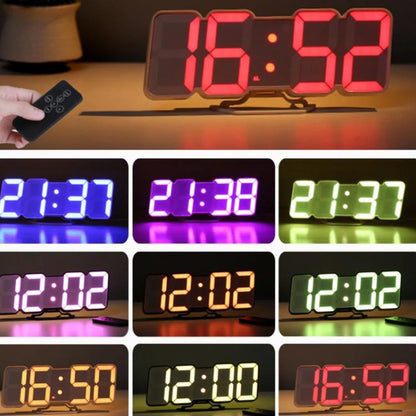 RGB Color Changing 3D Digital Clock With Voice Control, Adjustable Brightness, Temperature Display & Remote, Spec: Upgraded Humidity White by bashfashion