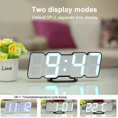 RGB Color Changing 3D Digital Clock With Voice Control, Adjustable Brightness, Temperature Display & Remote, Spec: Ordinary White by bashfashion