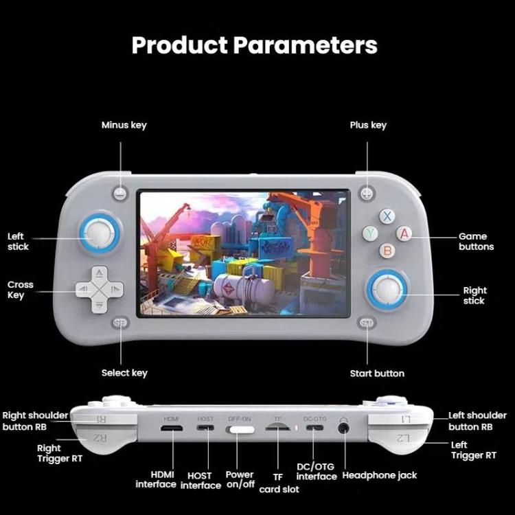 XF43 Retro Handheld Game Console Open Source 4.3 Inch Large Screen Gaming Video Players Console 64G(White) by bashfashion