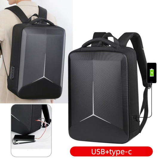 17.3-18 Inch Hard Shell Laptop Backpack with USB+Type-C Charging Ports Unisex Anti-Theft Business Travel Bag, Color: Airbag Gray by bashfashion