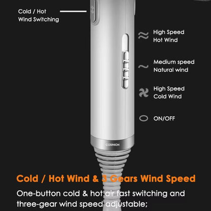 T-Shaped Hair Dryer with Smart Inverter Technology High-Power Blow Dryer for Home & Salon Use EU Plug(White) by bashfashion