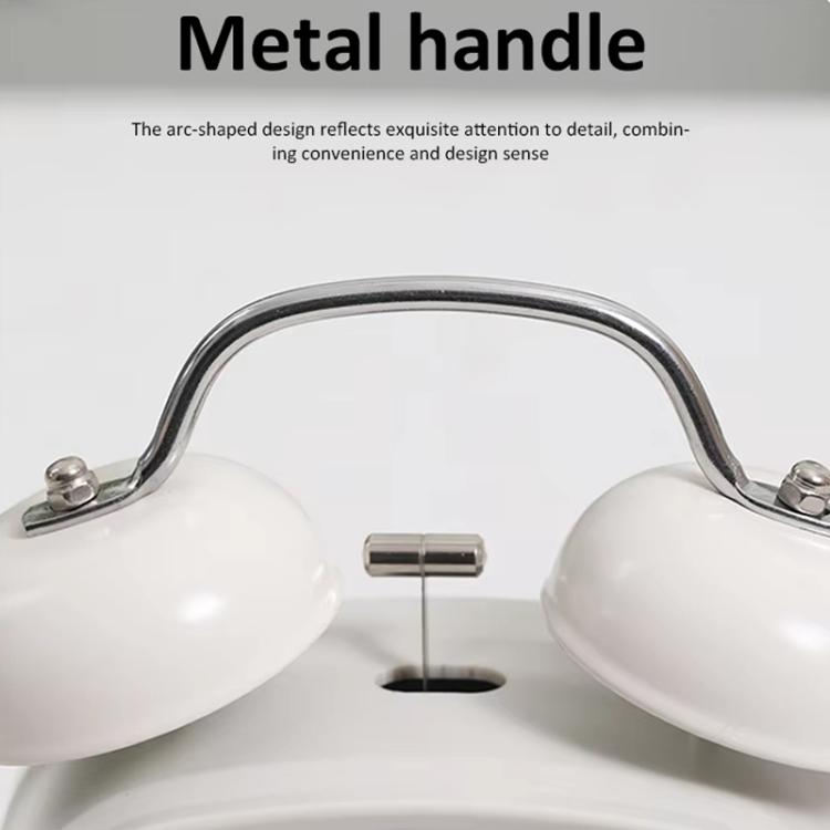 Loud Metal Powerful Ringing Clock LED Multifunction Clock, Color: White Shell White Light by bashfashion